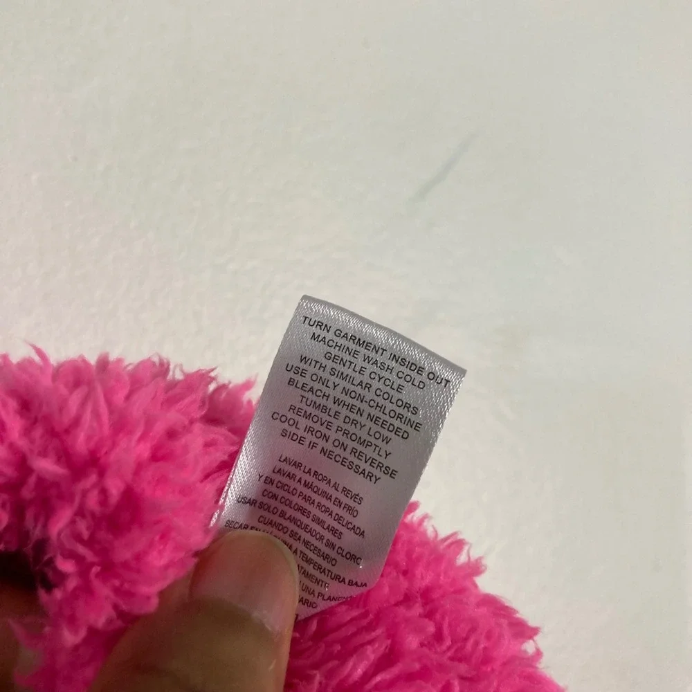 Betsey Johnson Hoodie Kids 7/8 Pink ‎ Sherpa Sequin Colorblock ZIP UP
