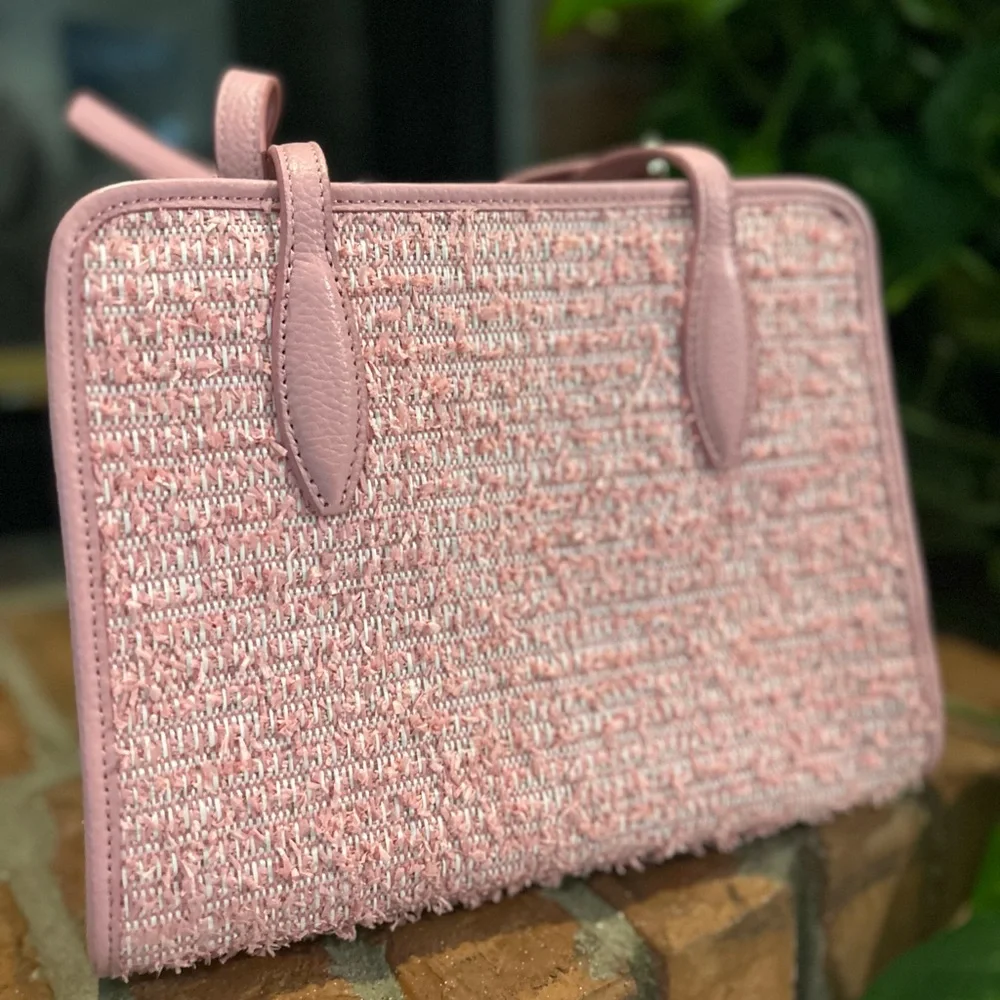 Kate Spade Pink Textured Shoulder Bag with Tassel