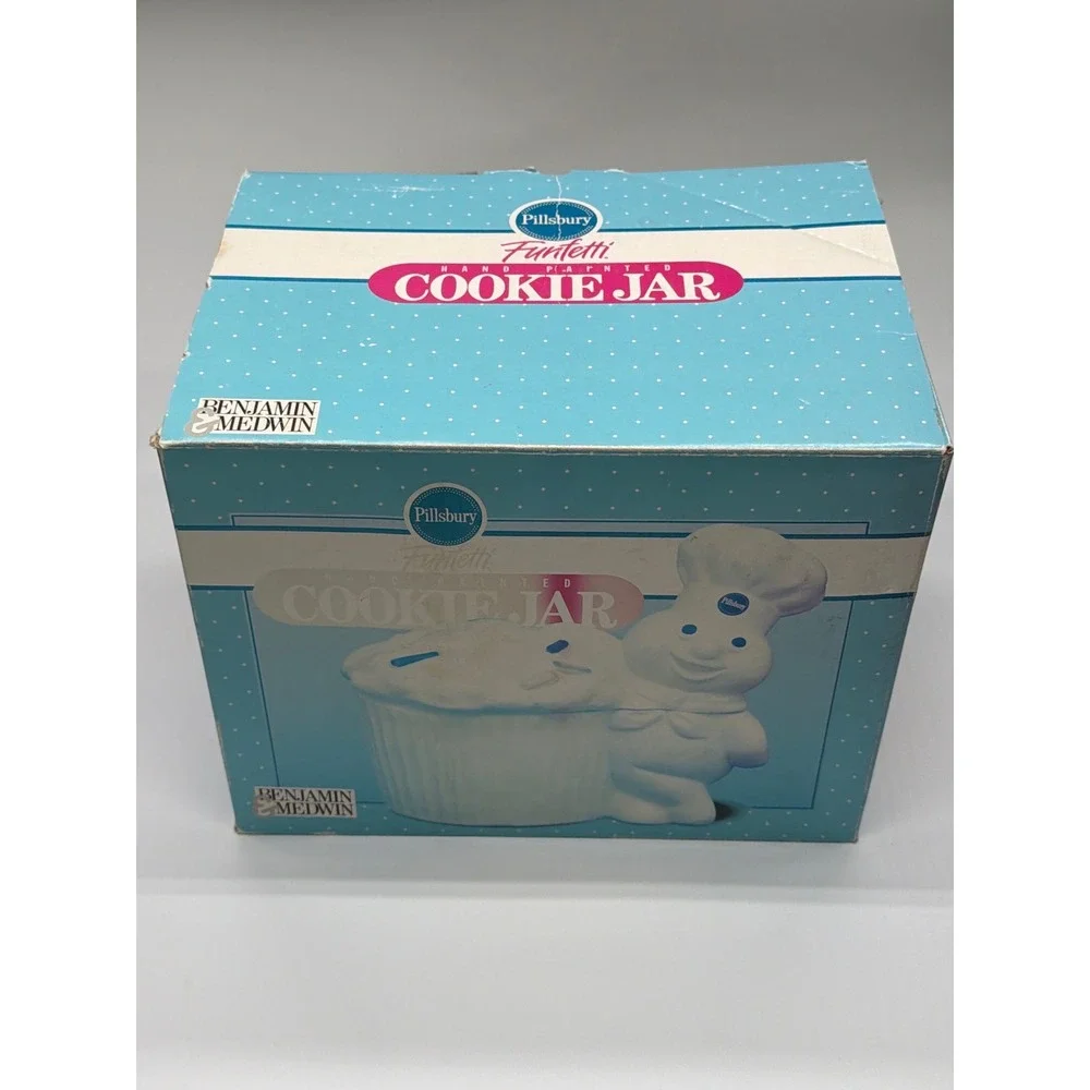 Pillsbury Funfetti Cookie Jar Hand Painted Benjamin‎ Medwin 1992 Ceramic Cupcake