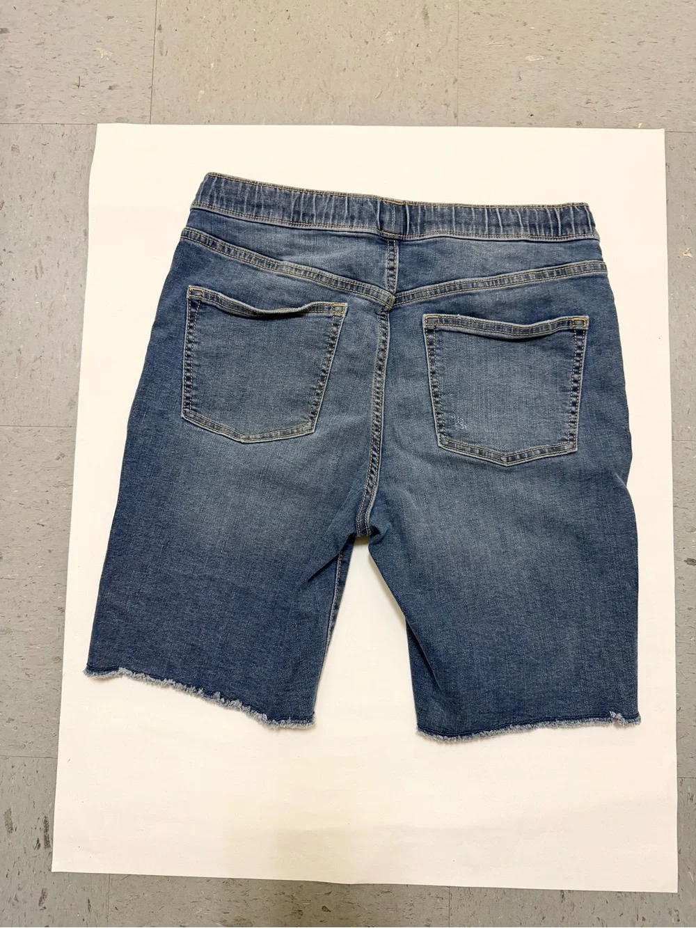 Old Navy Blue Distressed Denim Drawstring Kids Shorts Youth Boys Size L 14-16