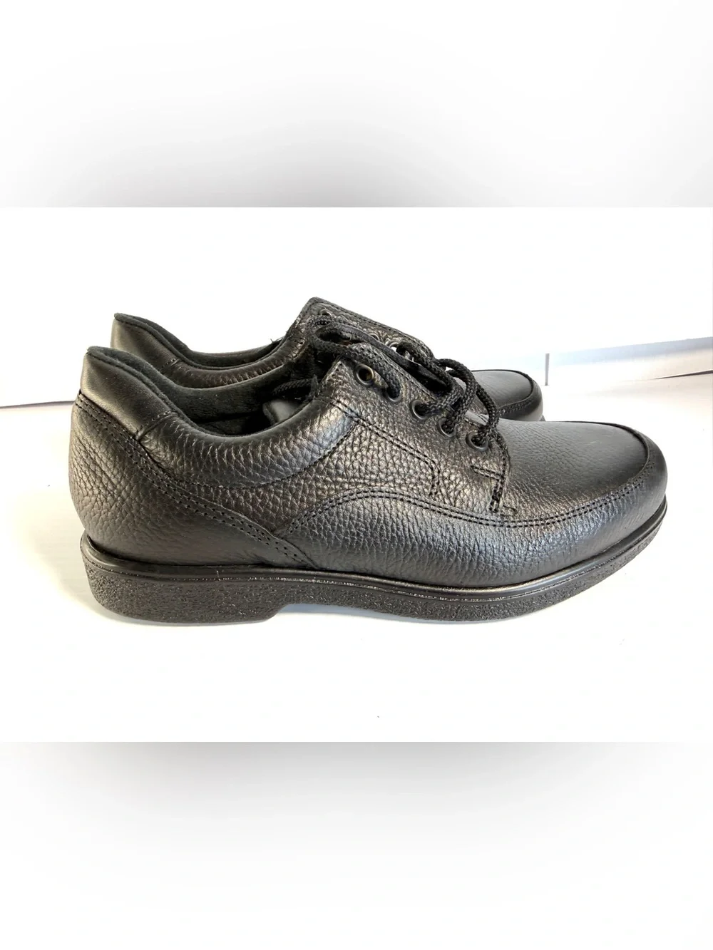 Men's Black Leather Derby Shoes — Classic Work & Dress Style