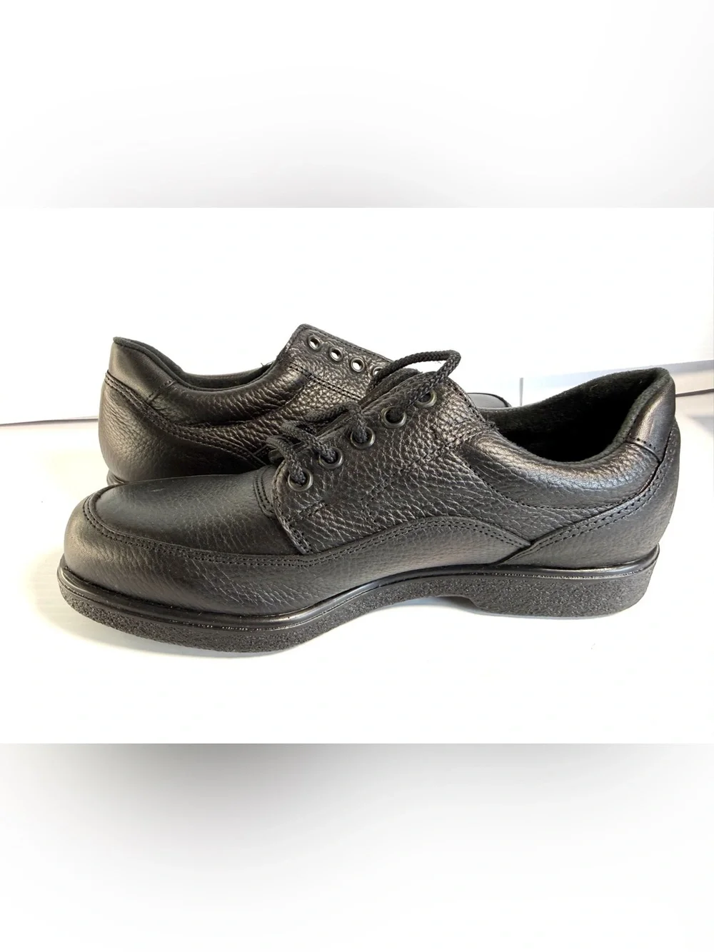 Men's Black Leather Derby Shoes — Classic Work & Dress Style