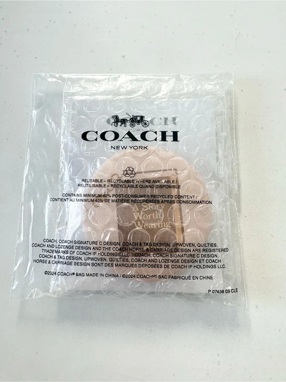 Coach round brooch