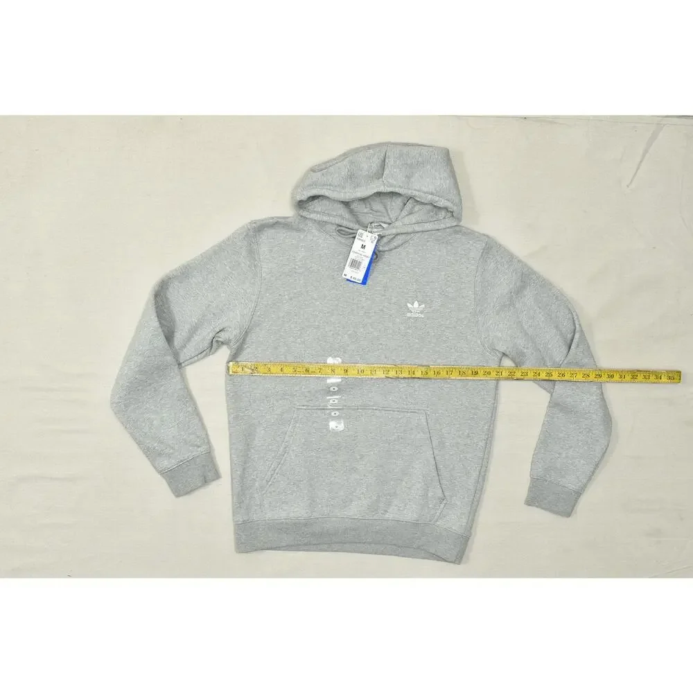 Adidas Originals Men's Essential Hoodie Trefoil Logo Pullover Gray Size M NEW