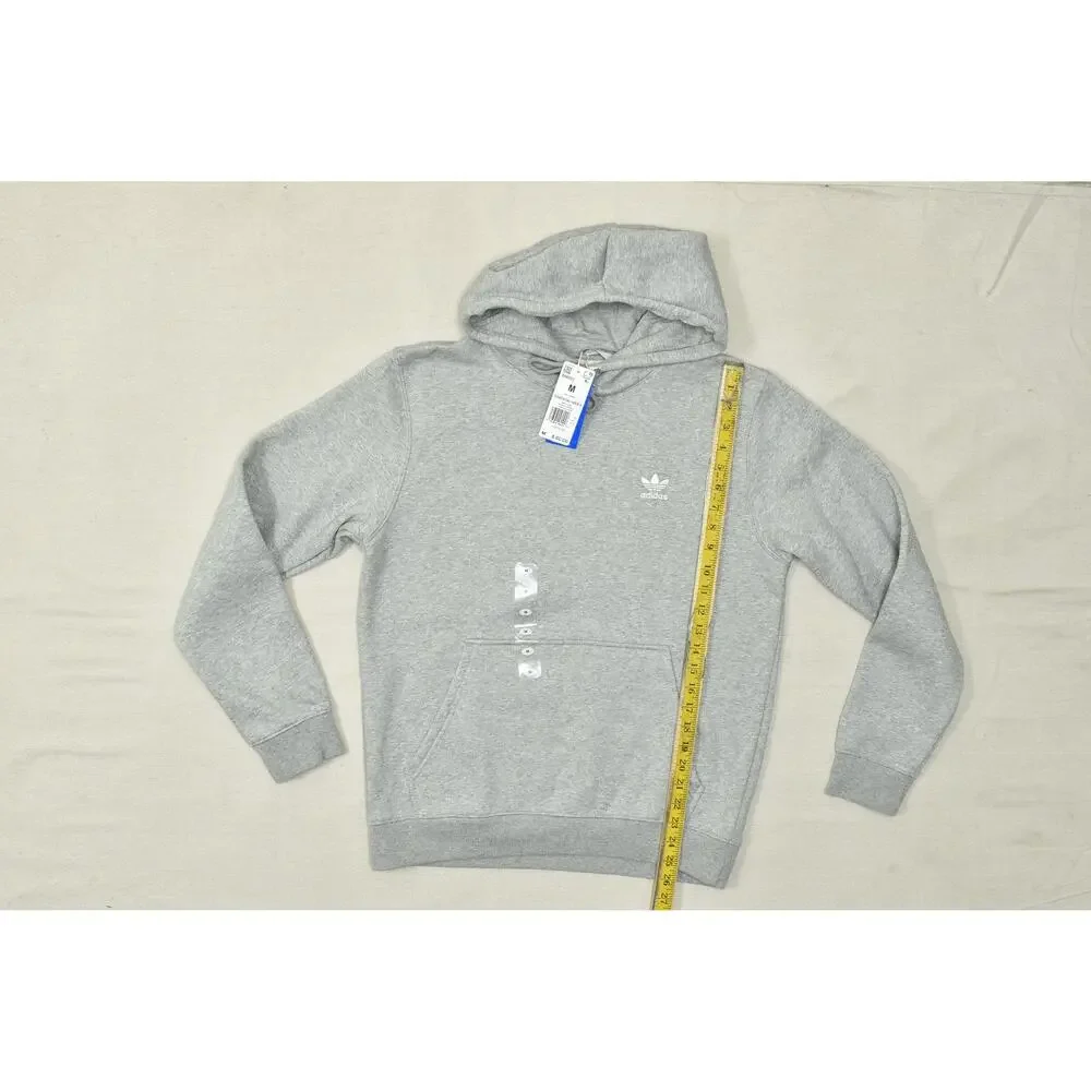 Adidas Originals Men's Essential Hoodie Trefoil Logo Pullover Gray Size M NEW