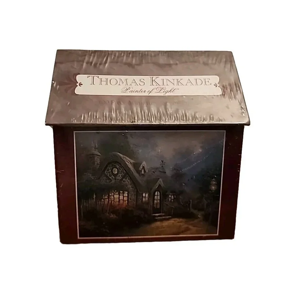 Vintage Thomas Kinkade Minature Jigsaw Puzzle 100Pc Candlelight Cottage 1998 USA