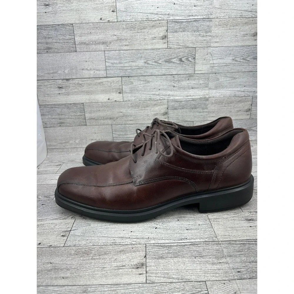 ECCO Helsinki 2 Mens Apron Toe Tie Brown Leather Dress Shoes Size EU 46 US 12.5‎