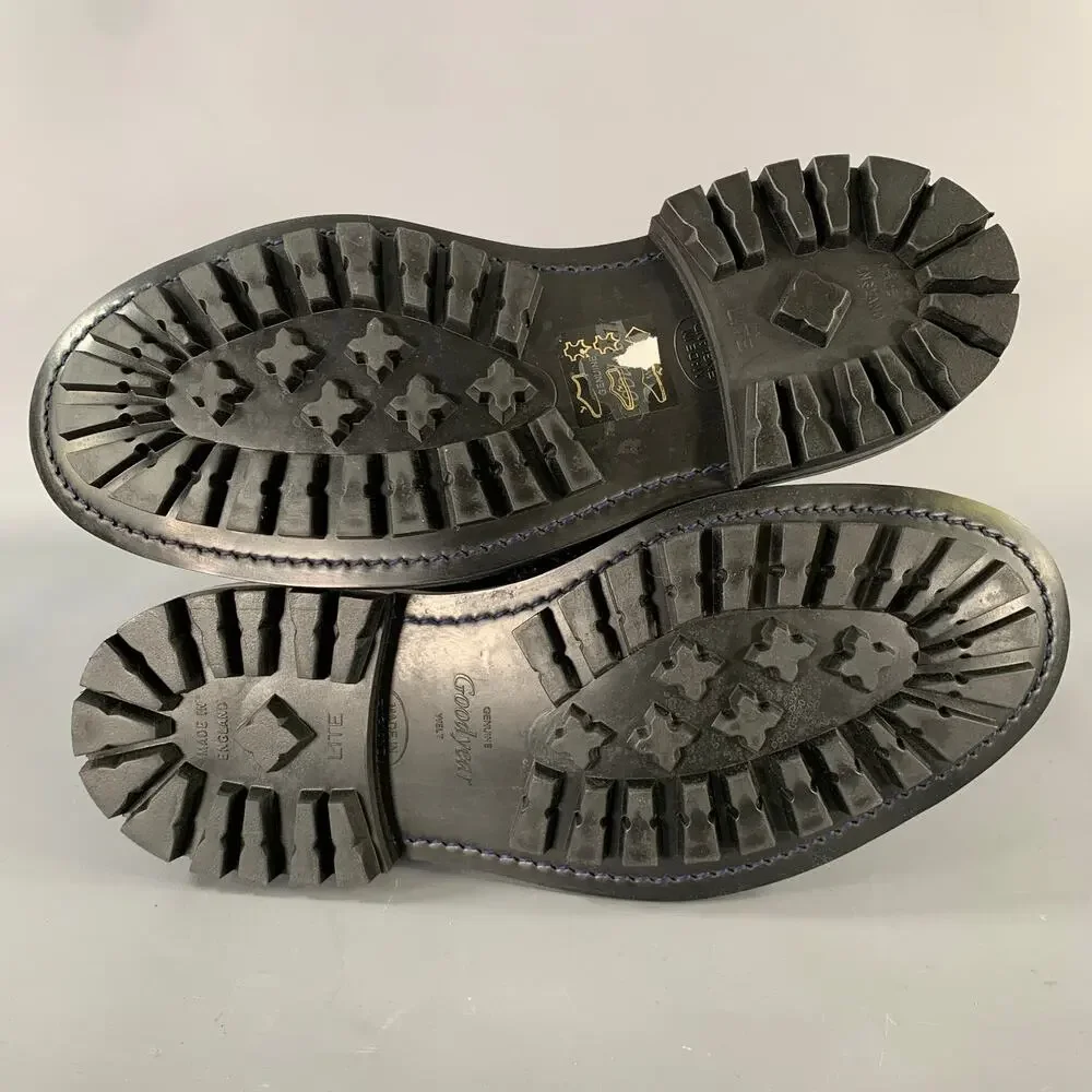 BURBERRY Size 8 Black Perforated Leather Lace Up Lace Up Shoes