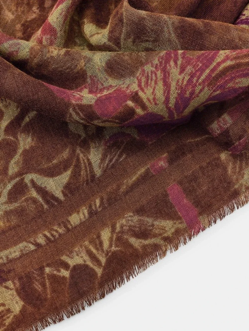 ZARA Women's Peonies Print Scarf(Multi, Size:M)