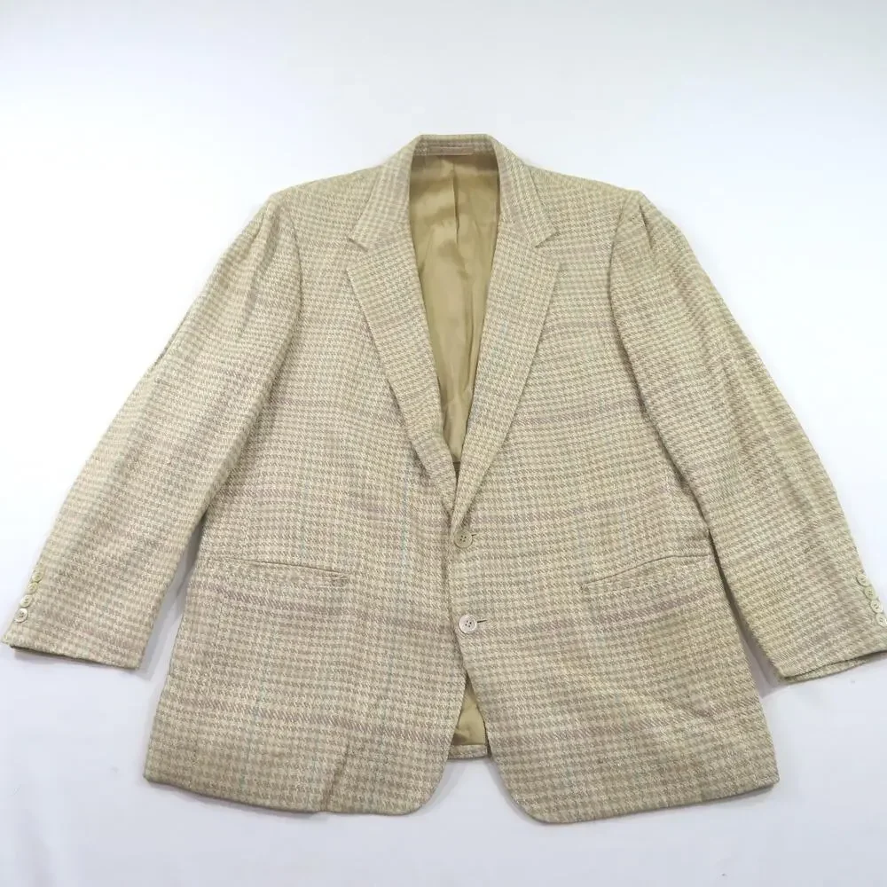 Neiman Marcus Sandhurst Blazer Sport Coat Jacket Plaid 2 Button Sz 46? 1970s