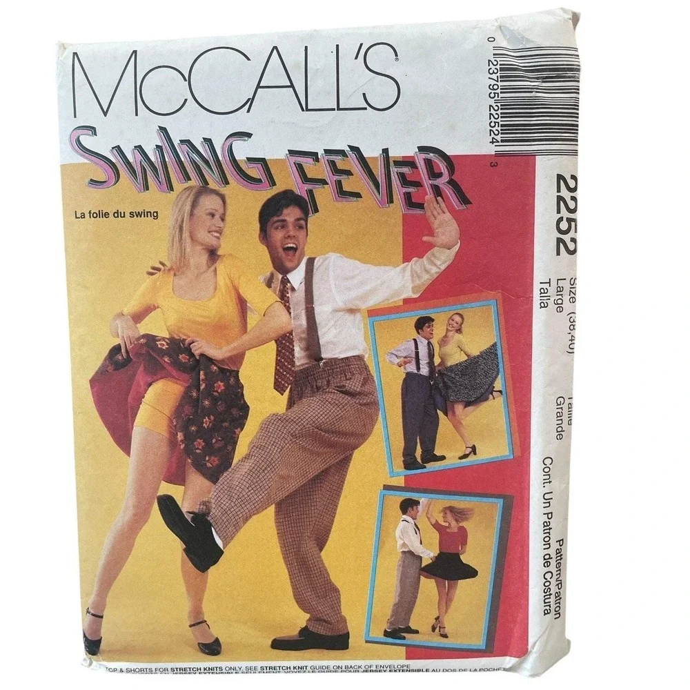 McCALL'S 2252 Swing‎ Fever Dancewear Sewing Pattern Size Large 38-40
