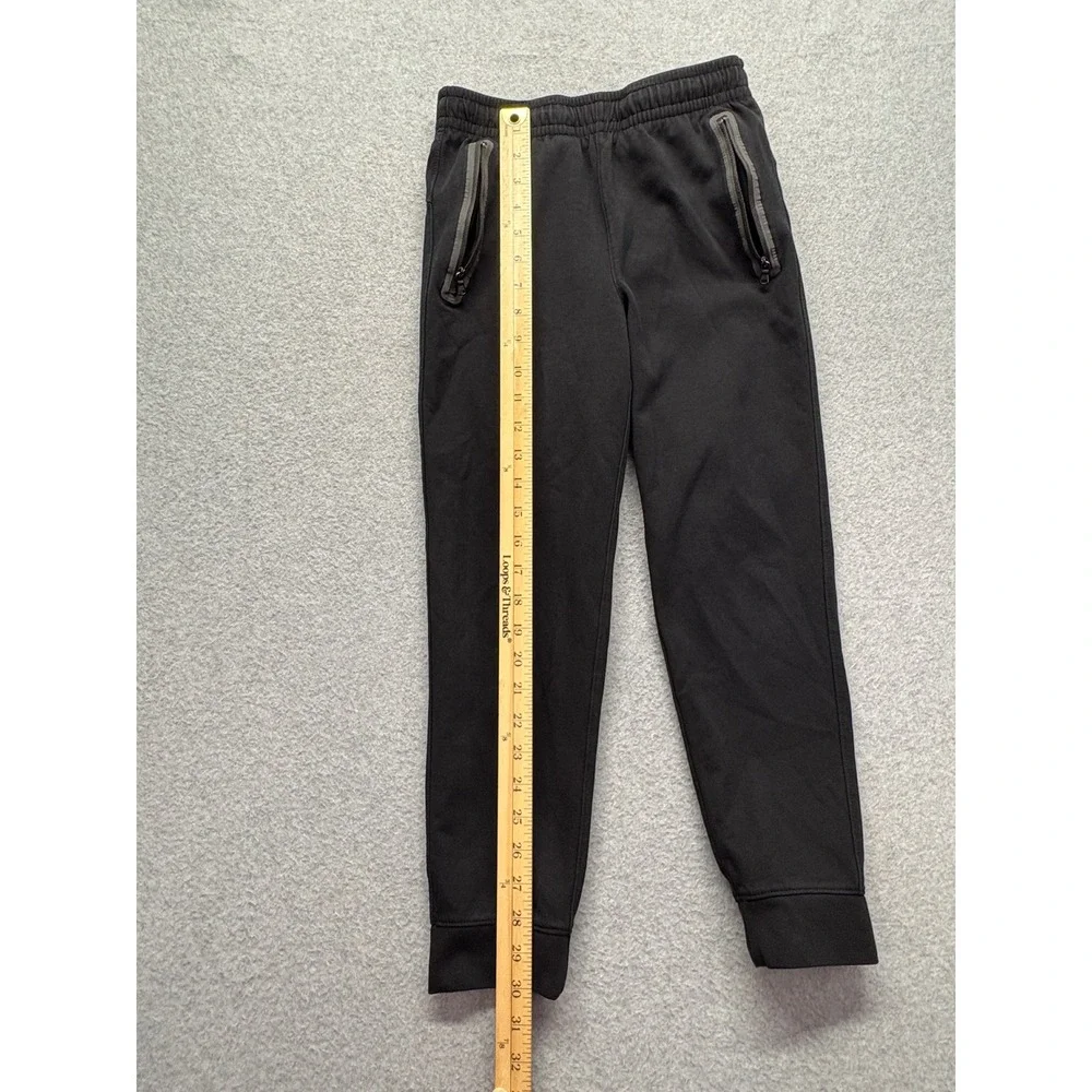 Old Navy Active Boys Fleece Jogger Pants Black Size L 10-12 Zipper Pockets