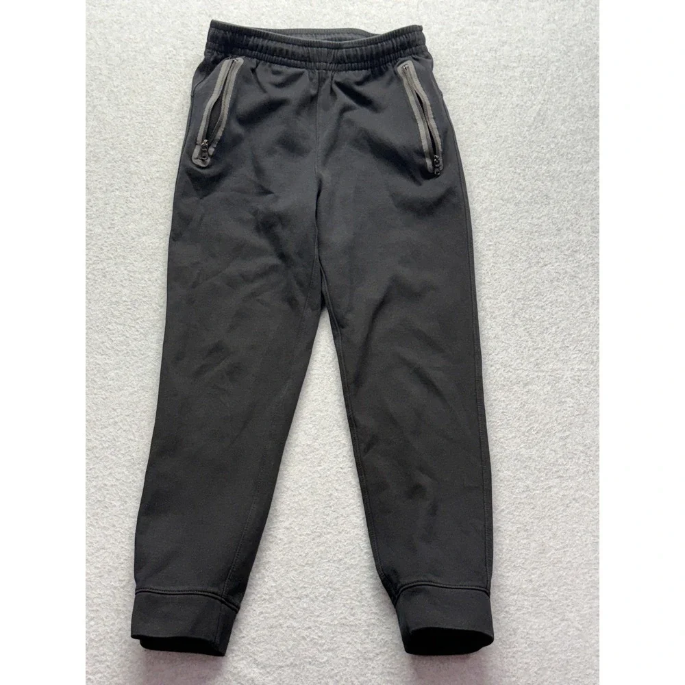 Old Navy Active Boys Fleece Jogger Pants Black Size L 10-12 Zipper Pockets