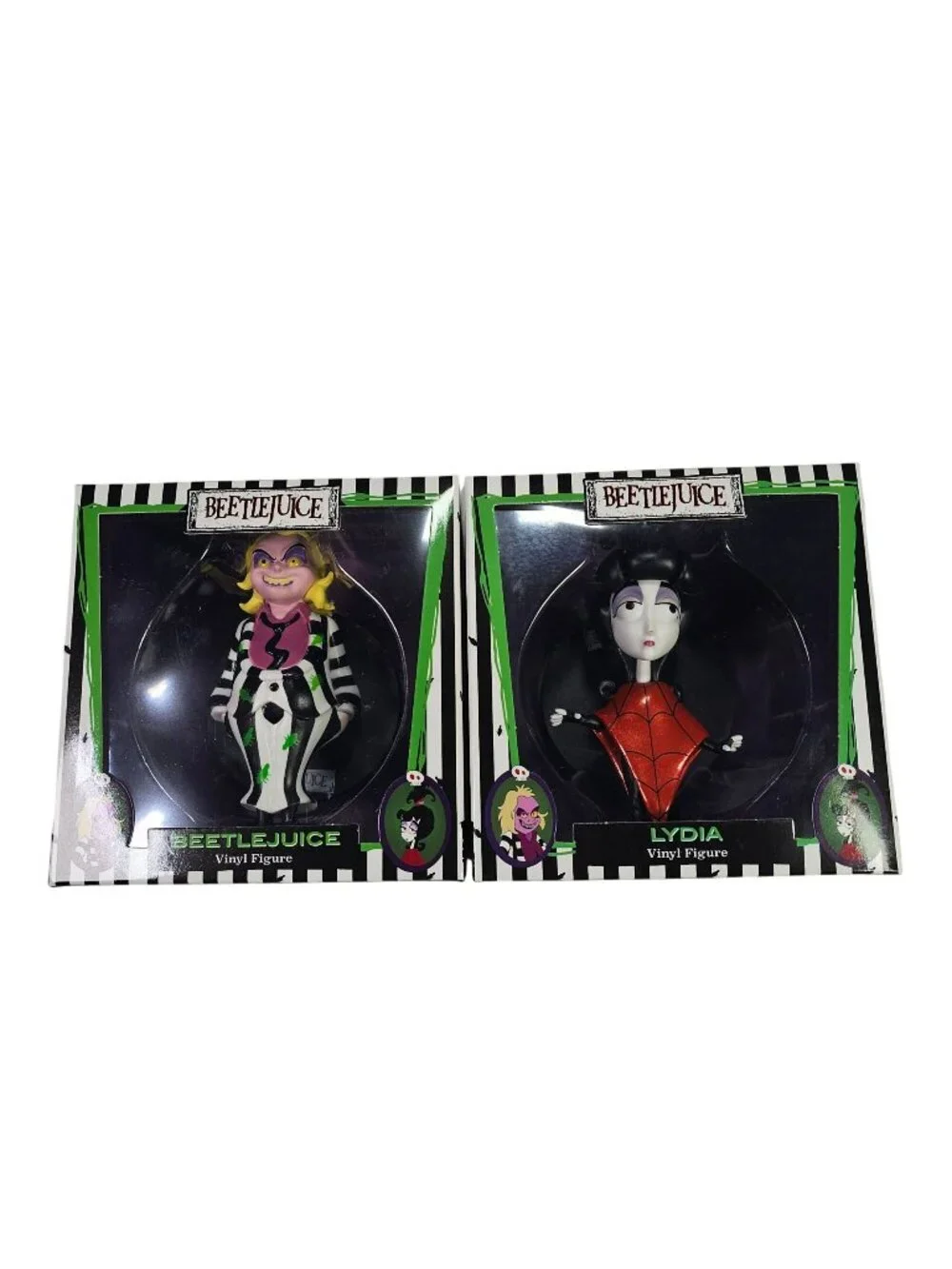 Beetlejuice & Lydia 4.5” Vinyl Figures Set of 2 NIB CultureFly