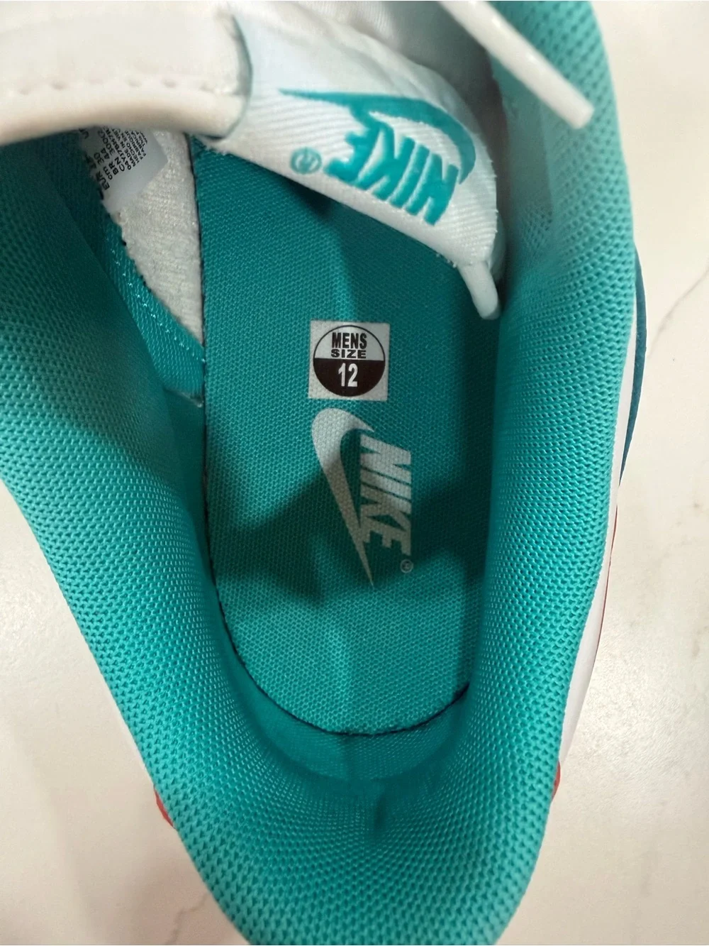 Nike Dunks Men’s Aqua, Orange & White Miami Dolphins Low-Top Sneakers, 12