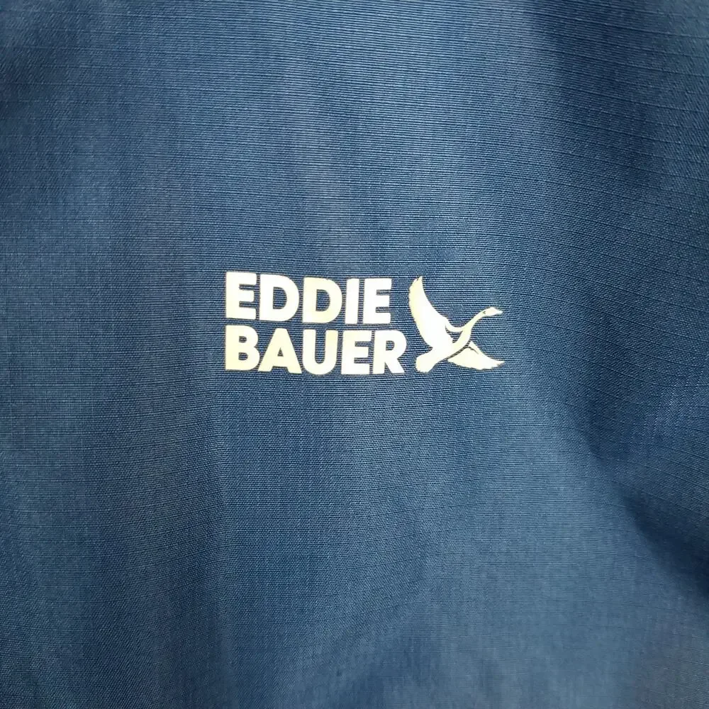 Eddie Bauer Girls Youth Kids Hooded Lightweight Jacket Navy Blue Purple Large