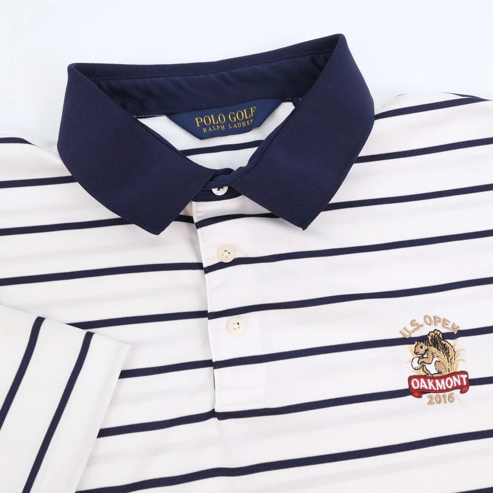 Polo Golf Ralph Lauren U.S.‎ Open Oakmont Striped Golf Performance Polo Shirt XL