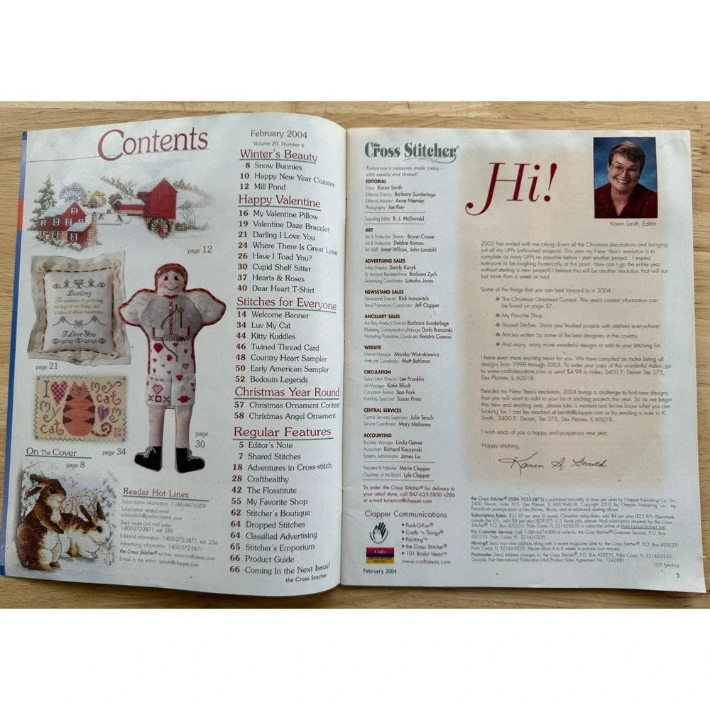 Cross Stitcher Magazine February 2004 ~ 19‎ Designs Winter & Hearts Patterns