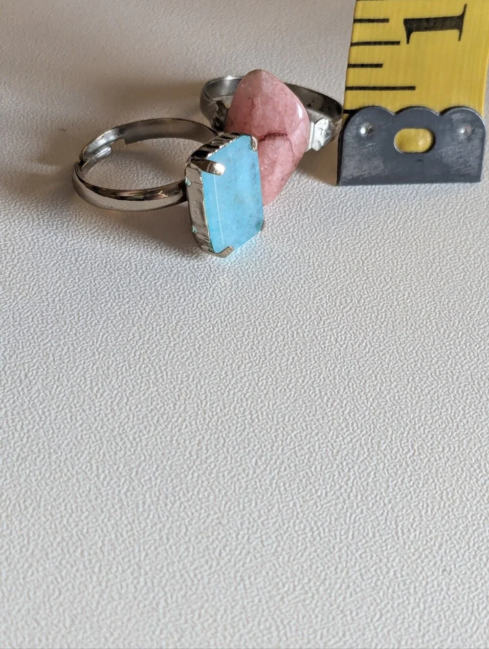 Adjustable Gemstone Rings Set Of 2 Vintage Fair Condition