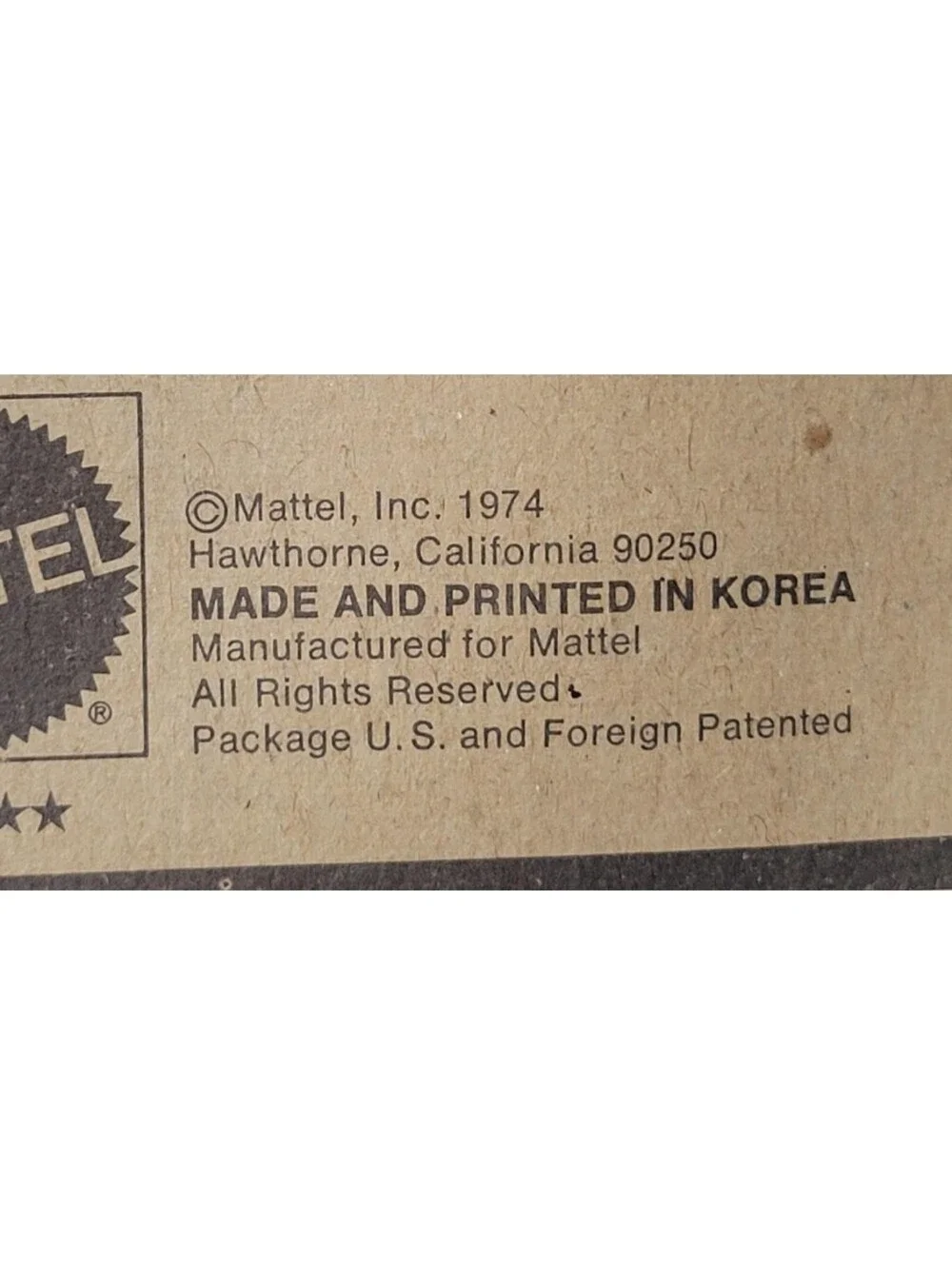 Mattel product 1974