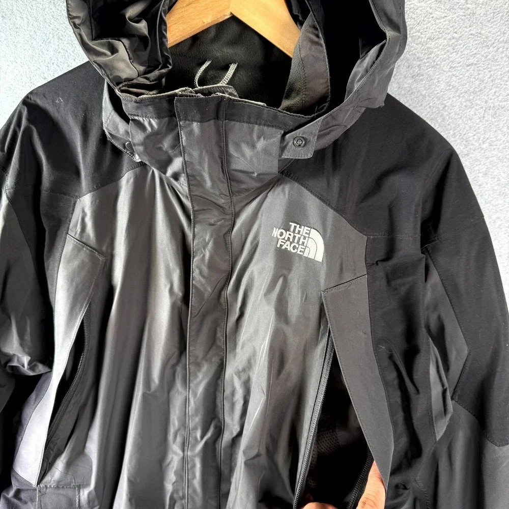 The North Face Gore-Tex Windbreaker Mens‎ Large Gray Black Mountain Parka Hooded