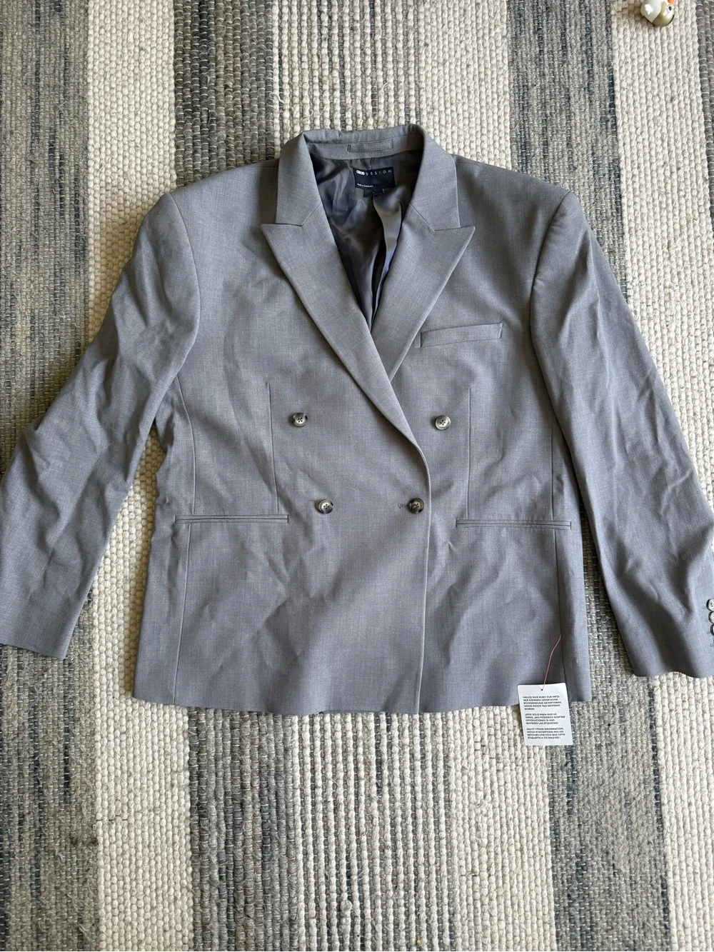 ASOS Double-Breasted Gray Men's Blazer