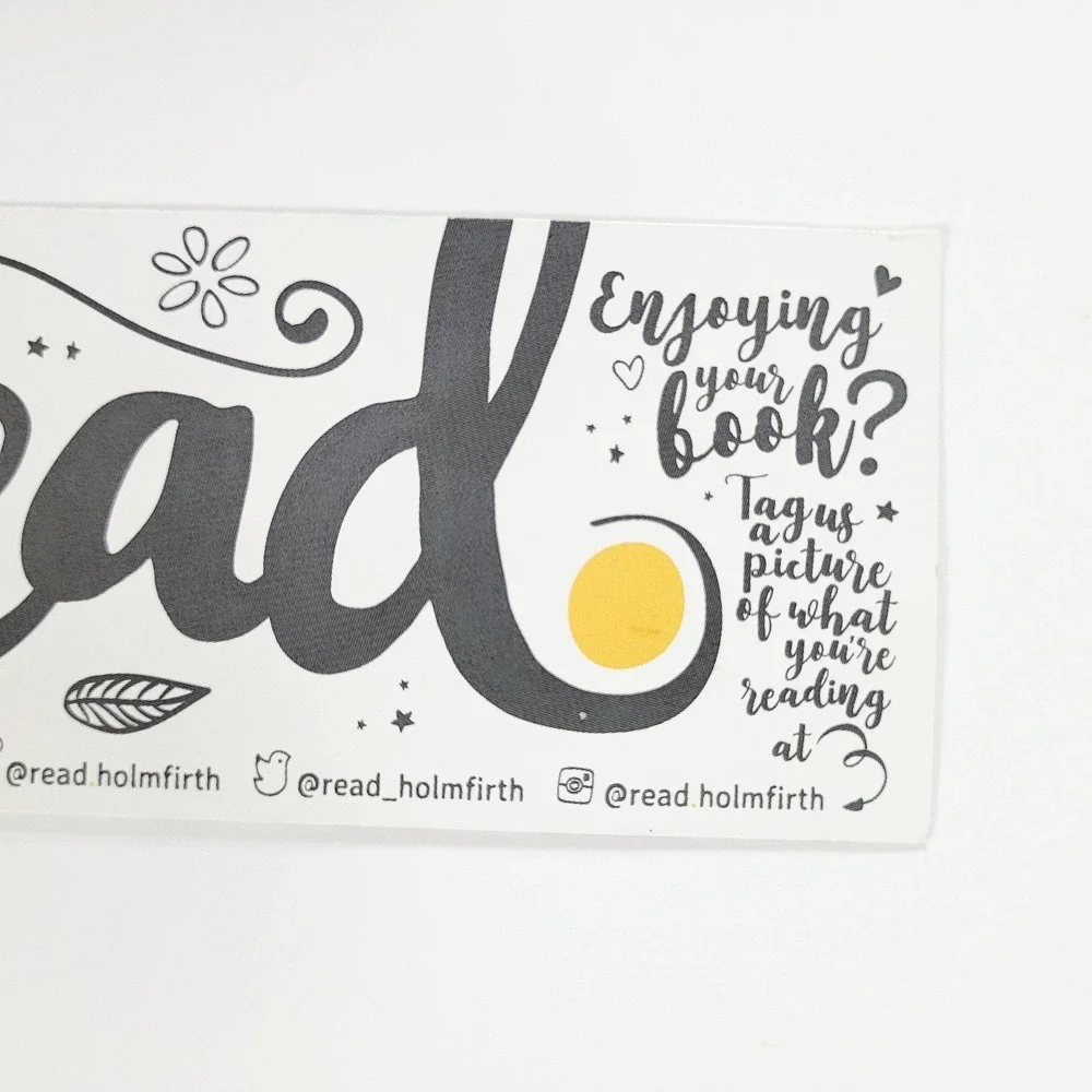 2019 READ paperboard Bookmark promotional bookstore bookshop promo- Holmfirth UK