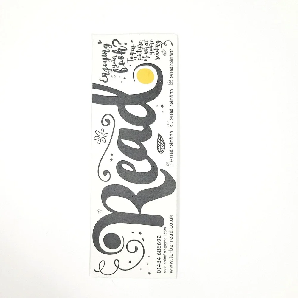 2019 READ paperboard Bookmark promotional bookstore bookshop promo- Holmfirth UK