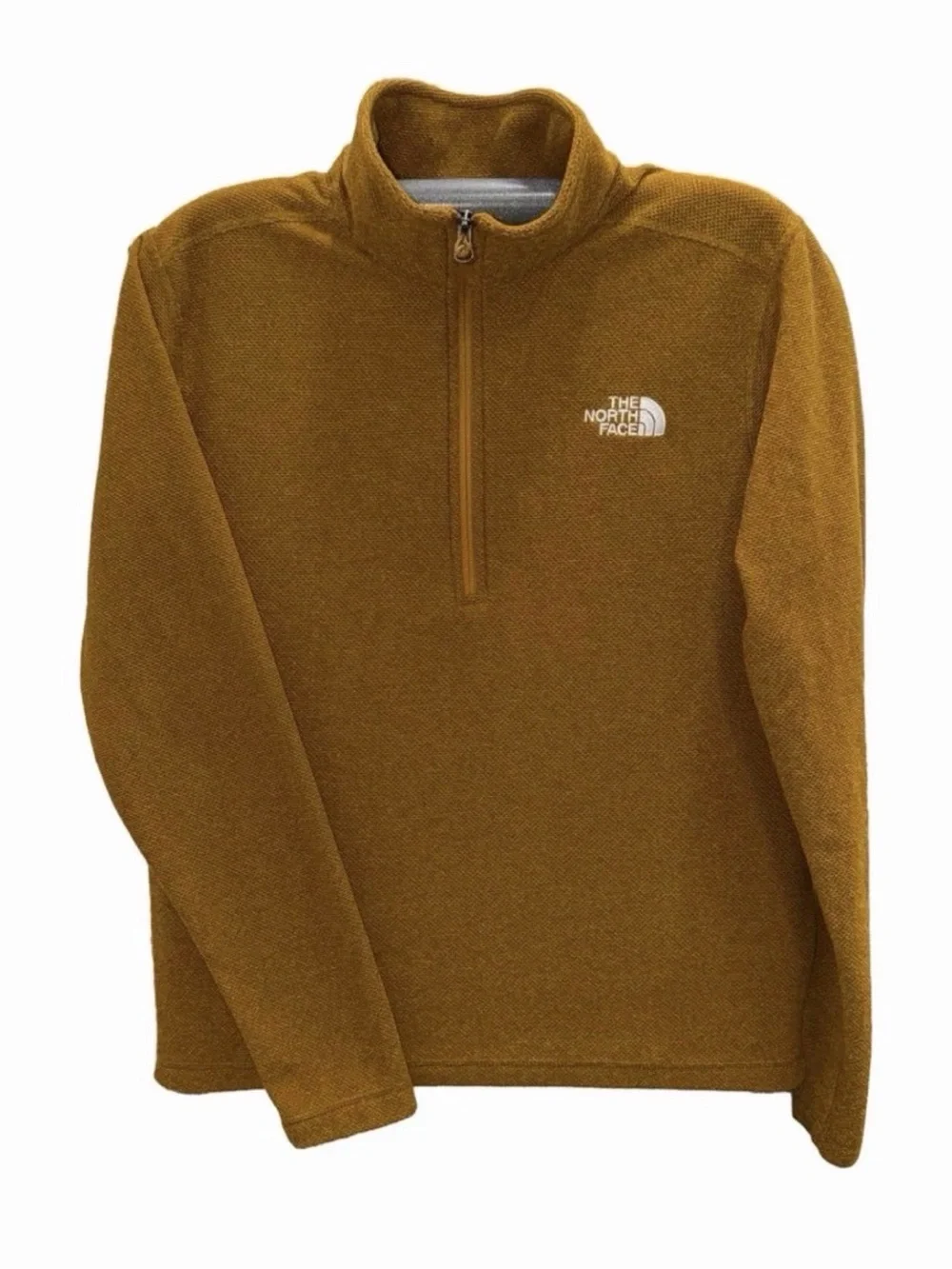 The North Face Men's 1/4 Quarter Zip Pullover  XL Burnt Orange Rust Fleece GOLD