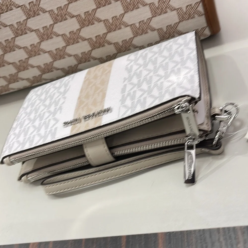 MICHAEL KORS LARGE DOUBLE ZIP WRISTLET wallet, clutch,