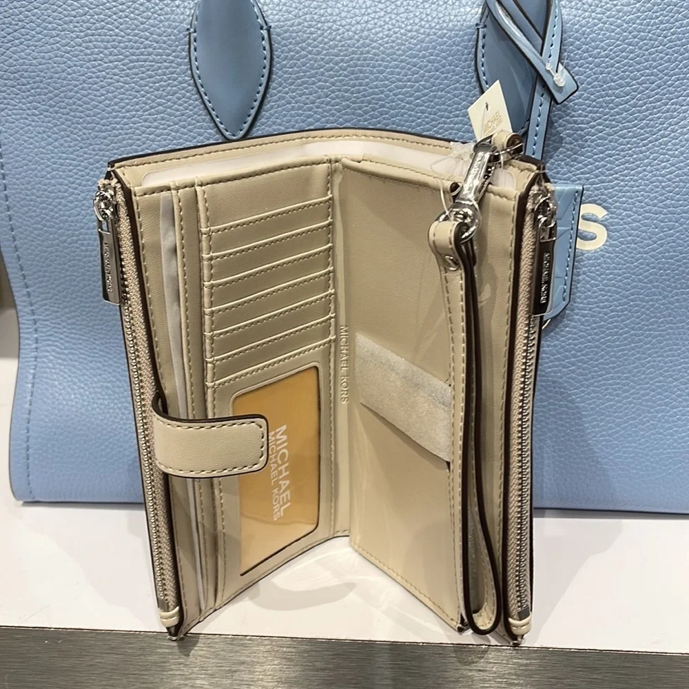 MICHAEL KORS LARGE DOUBLE ZIP WRISTLET wallet, clutch,