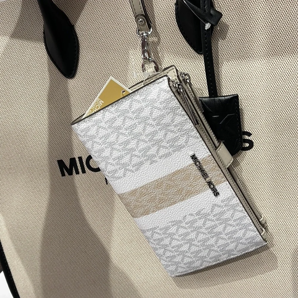 MICHAEL KORS LARGE DOUBLE ZIP WRISTLET wallet, clutch,