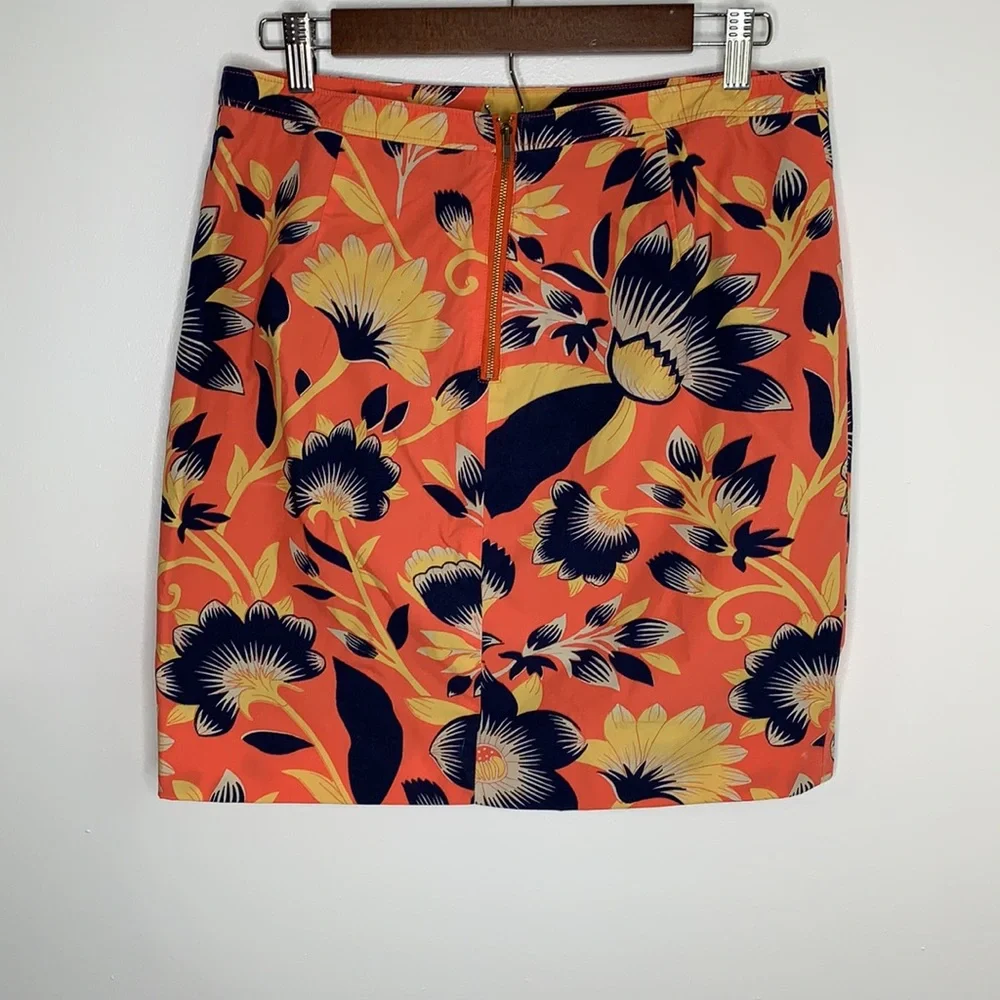J Crew Tropical Print Short Faux Wrap Skirt size 12