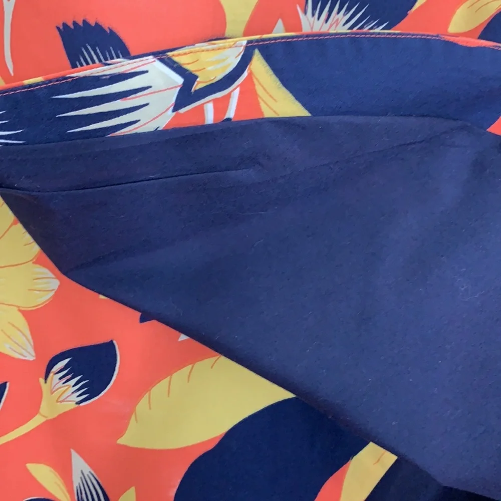 J Crew Tropical Print Short Faux Wrap Skirt size 12