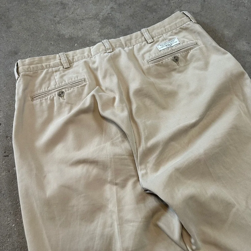 VTG Polo Ralph Lauren Prospect Pant Men 36x32 Tan Khaki Cotton Chino Trousers