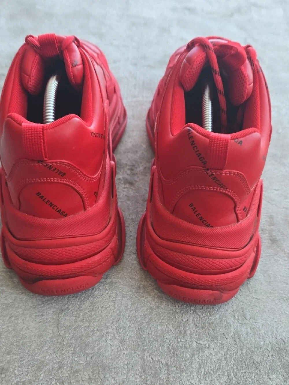 Balenciaga Triple S Chunky Sneakers in Bright Red