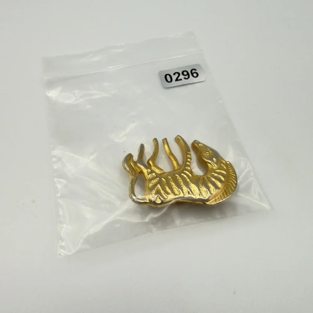 Vintage Gold Tone Zebra Brooch Pin Animal Safari Figural