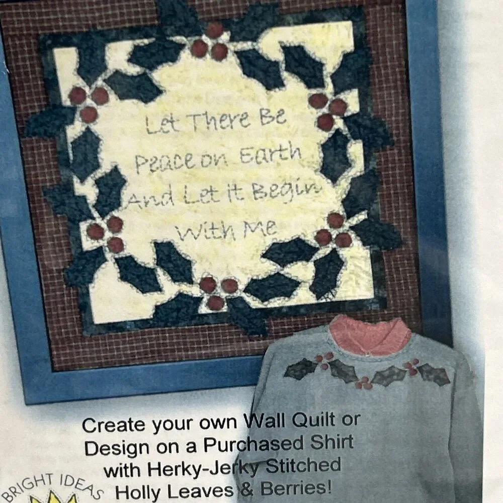 Holly Leaves Herky Jerky Style Wall Quilt Sweatshirt NEW Vintage Sewing Pattern