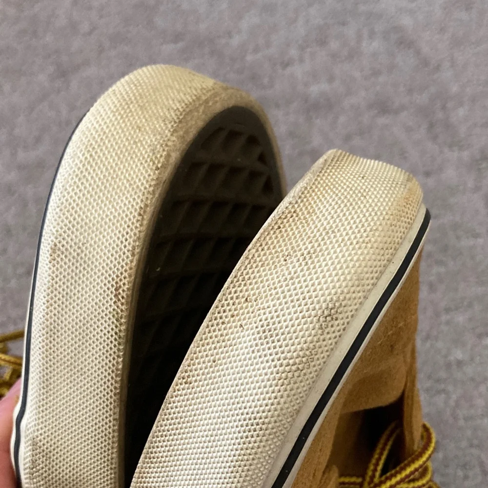 VANS tan suede high-top sneakers, M 9.5/ W 11.