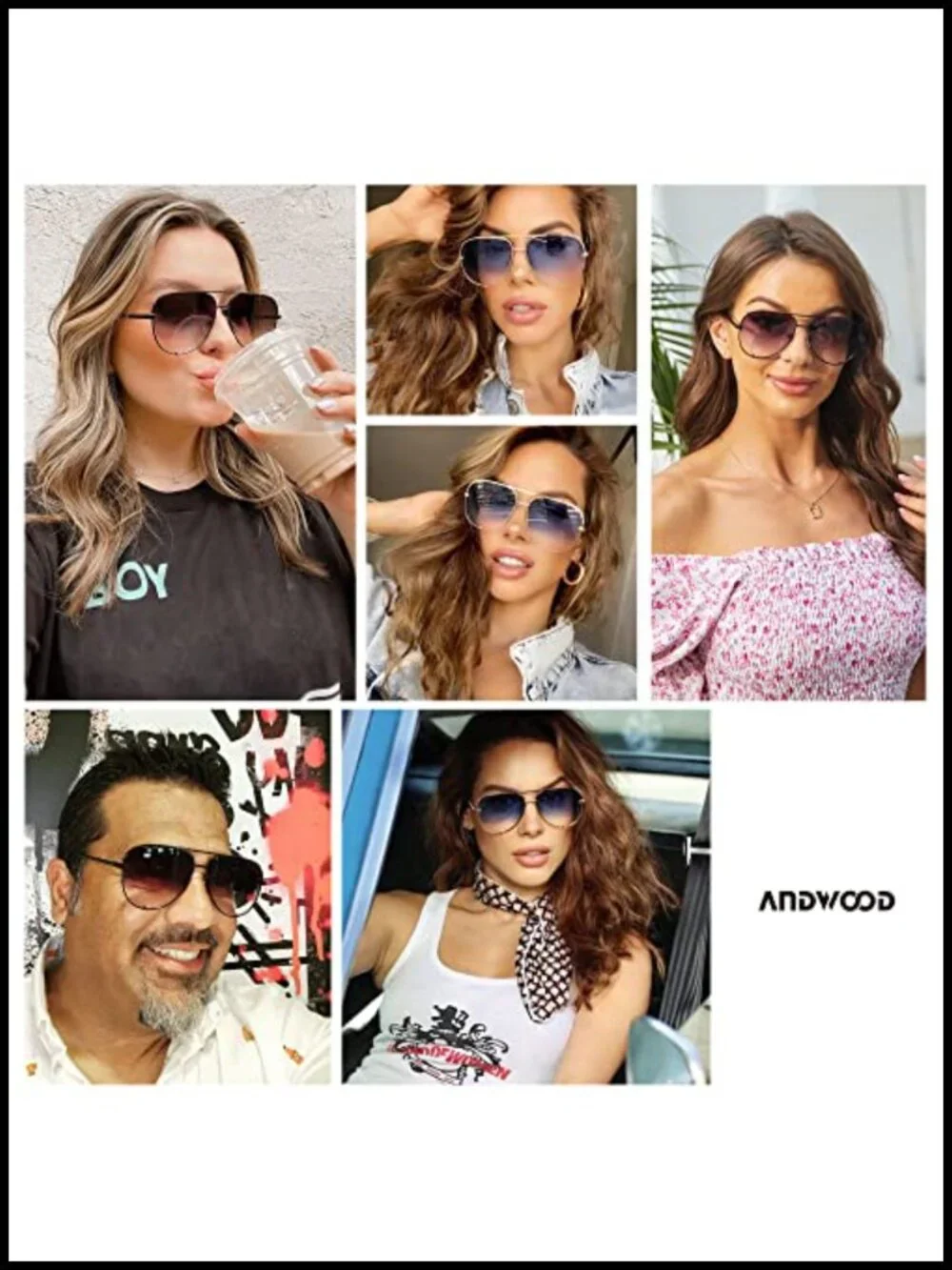 Oversized Aviator Sunglasses UV400 Protection Metal Frame Big Large