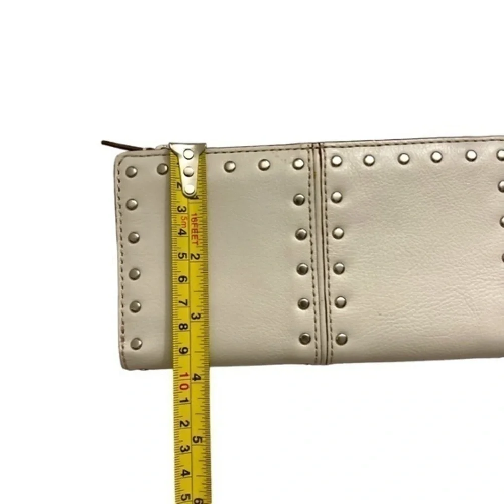 Michael Kors creamy white leather micro studded wallet clutch