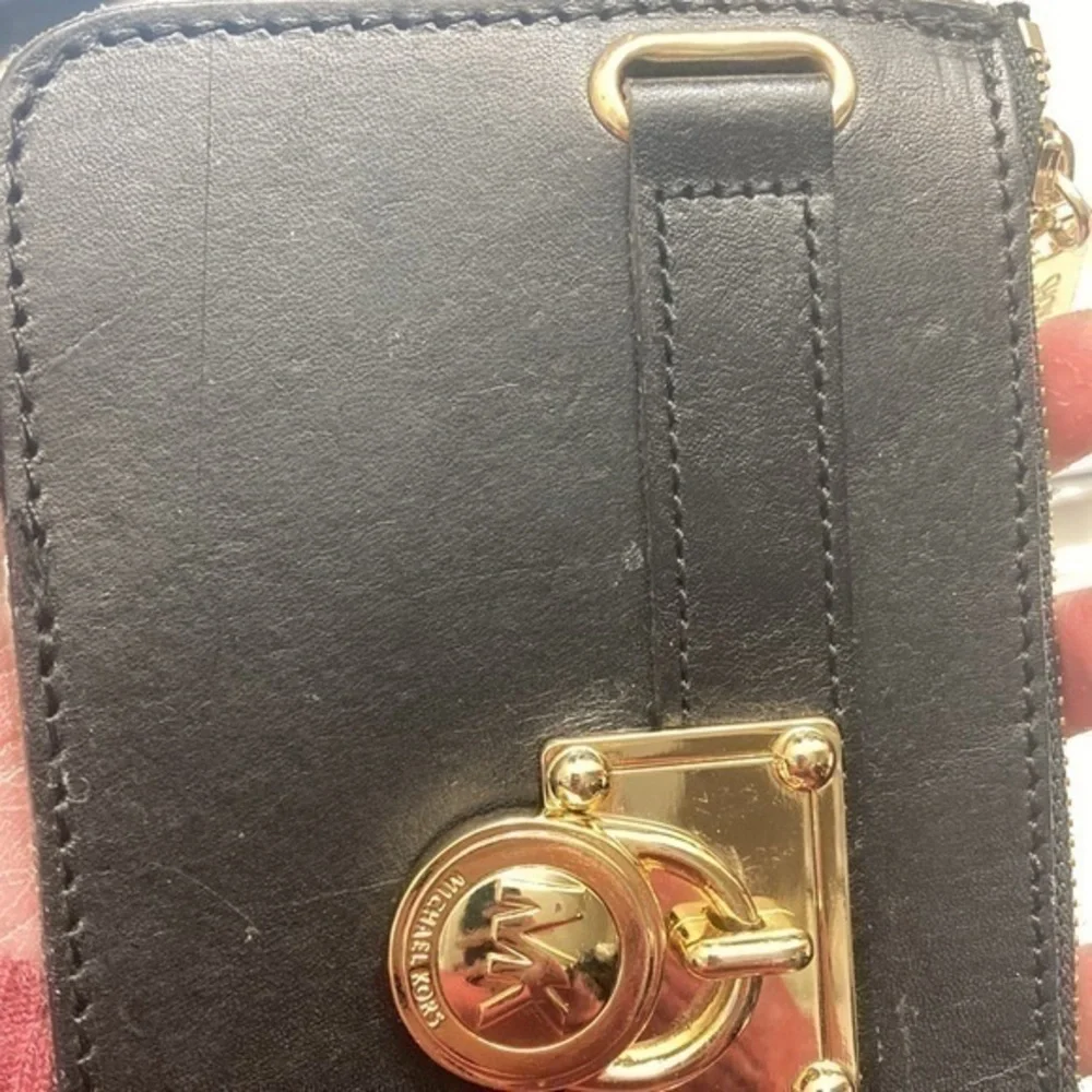 Michael kors black leather Hamilton lock belt bag