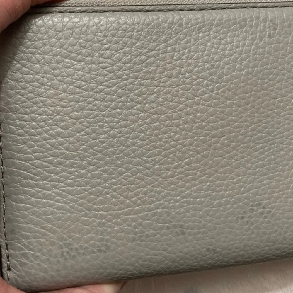Michael kors gray pebbled leather wristlet wallet clutch