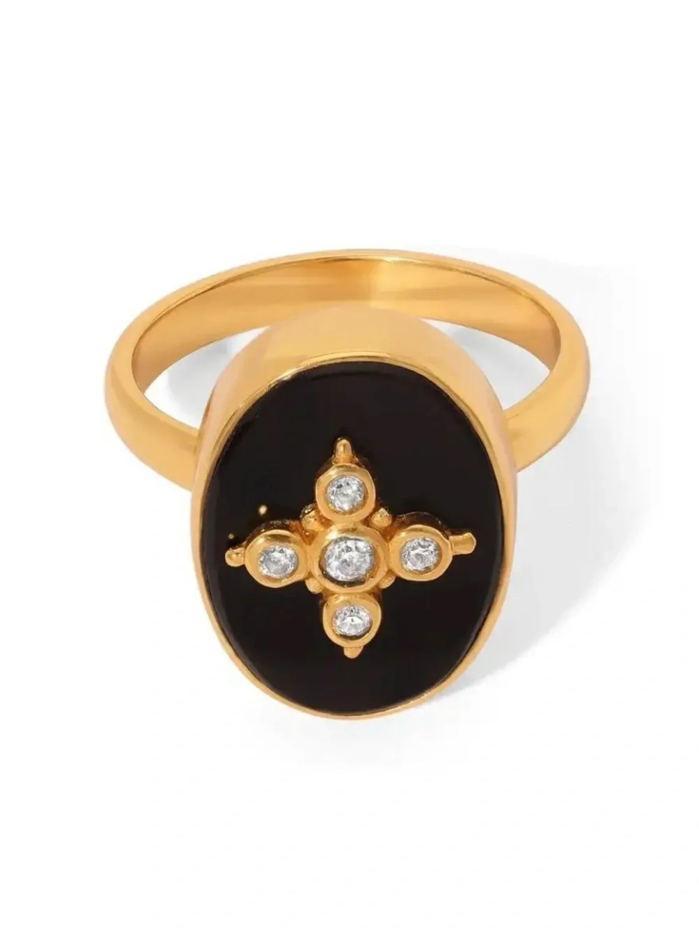 🆕 Vanessa Mooney Ring The Destiny Onyx Black Size 6 In Original Packaging