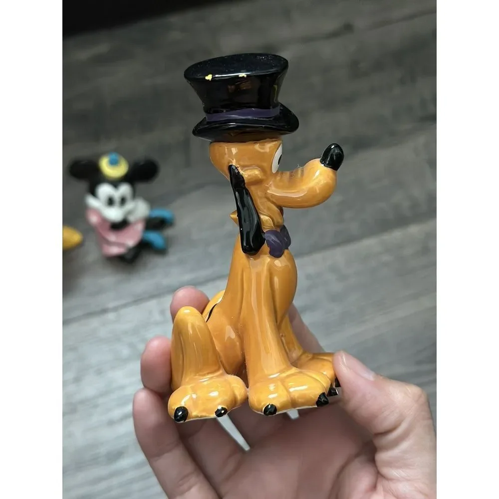 Vintage - Ceramic Fantasia Minnie‎ Mouse Pluto Top Hat Figurine