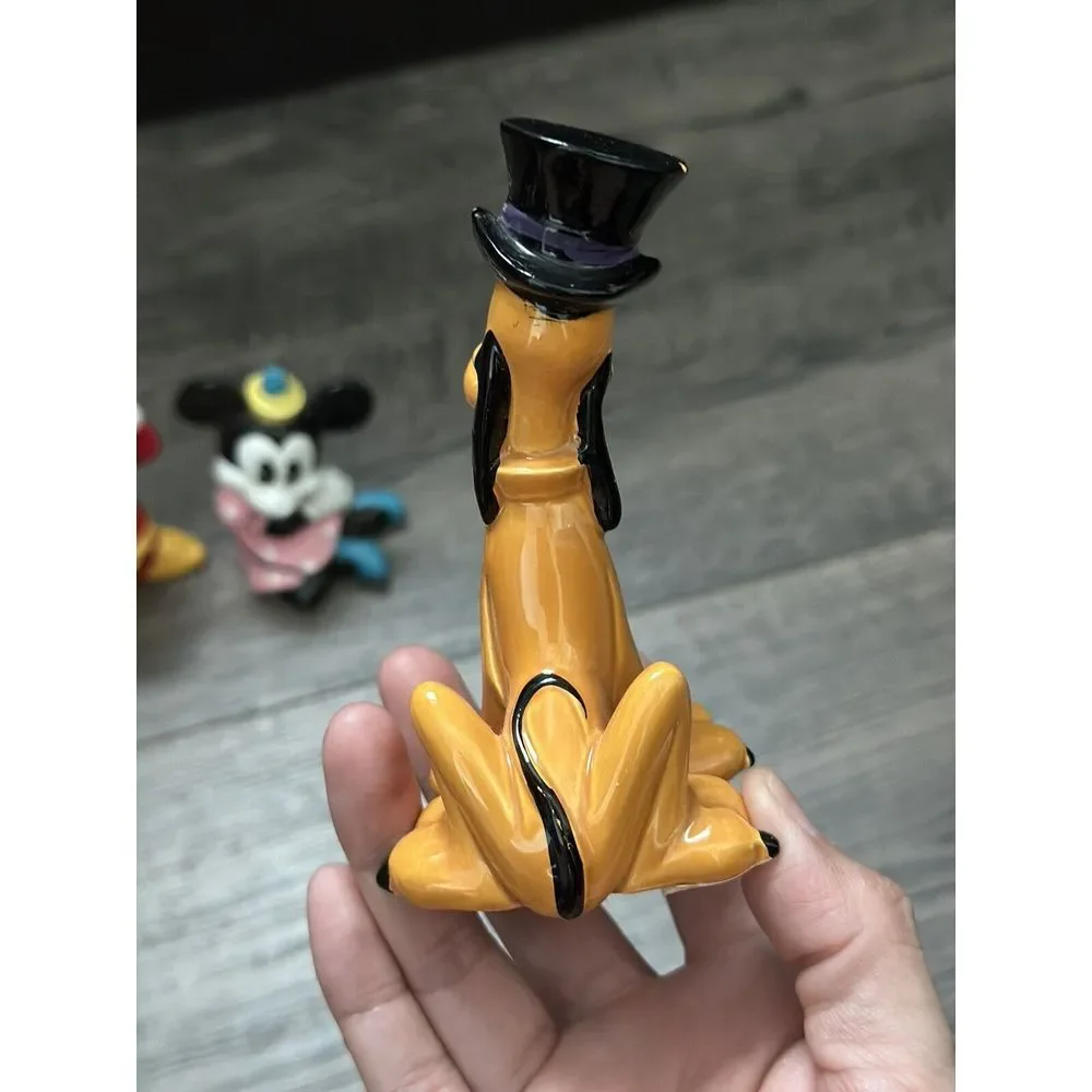 Vintage - Ceramic Fantasia Minnie‎ Mouse Pluto Top Hat Figurine