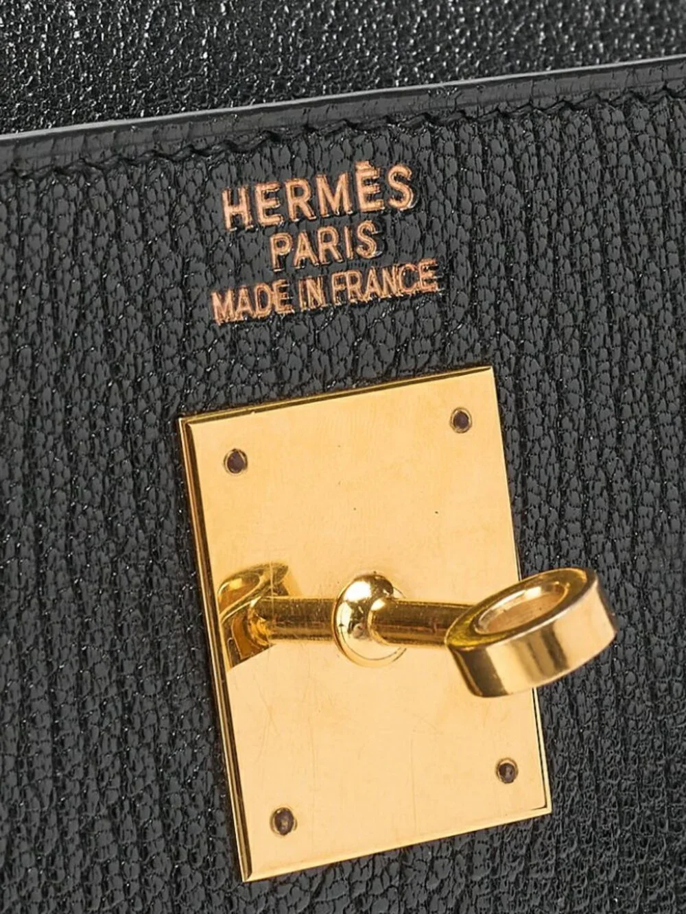 Authentic HERMES KELLY 35 black Chèvre de Coromand leather gold hardware RARE ⭐️