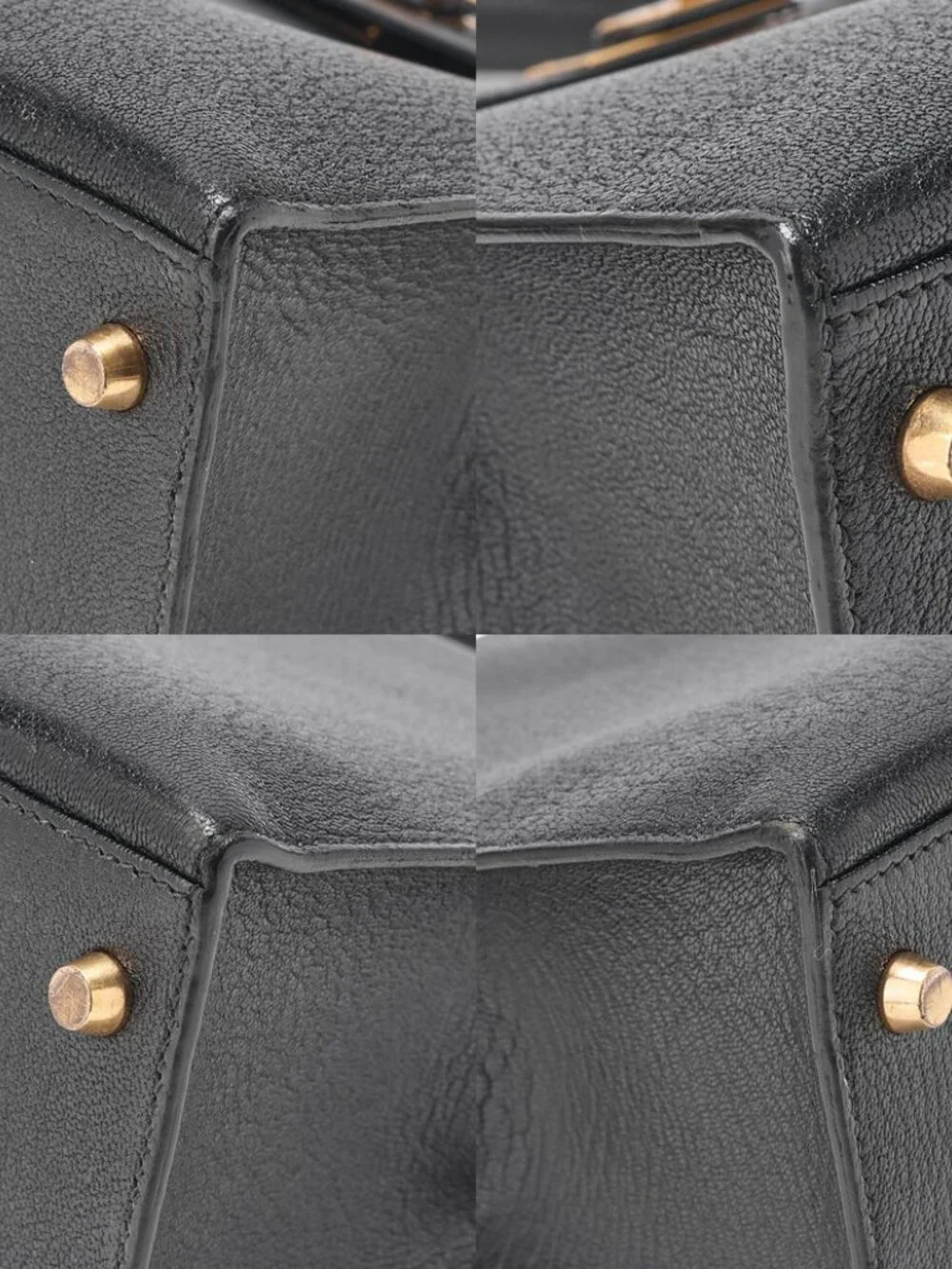 Authentic HERMES KELLY 35 black Chèvre de Coromand leather gold hardware RARE ⭐️