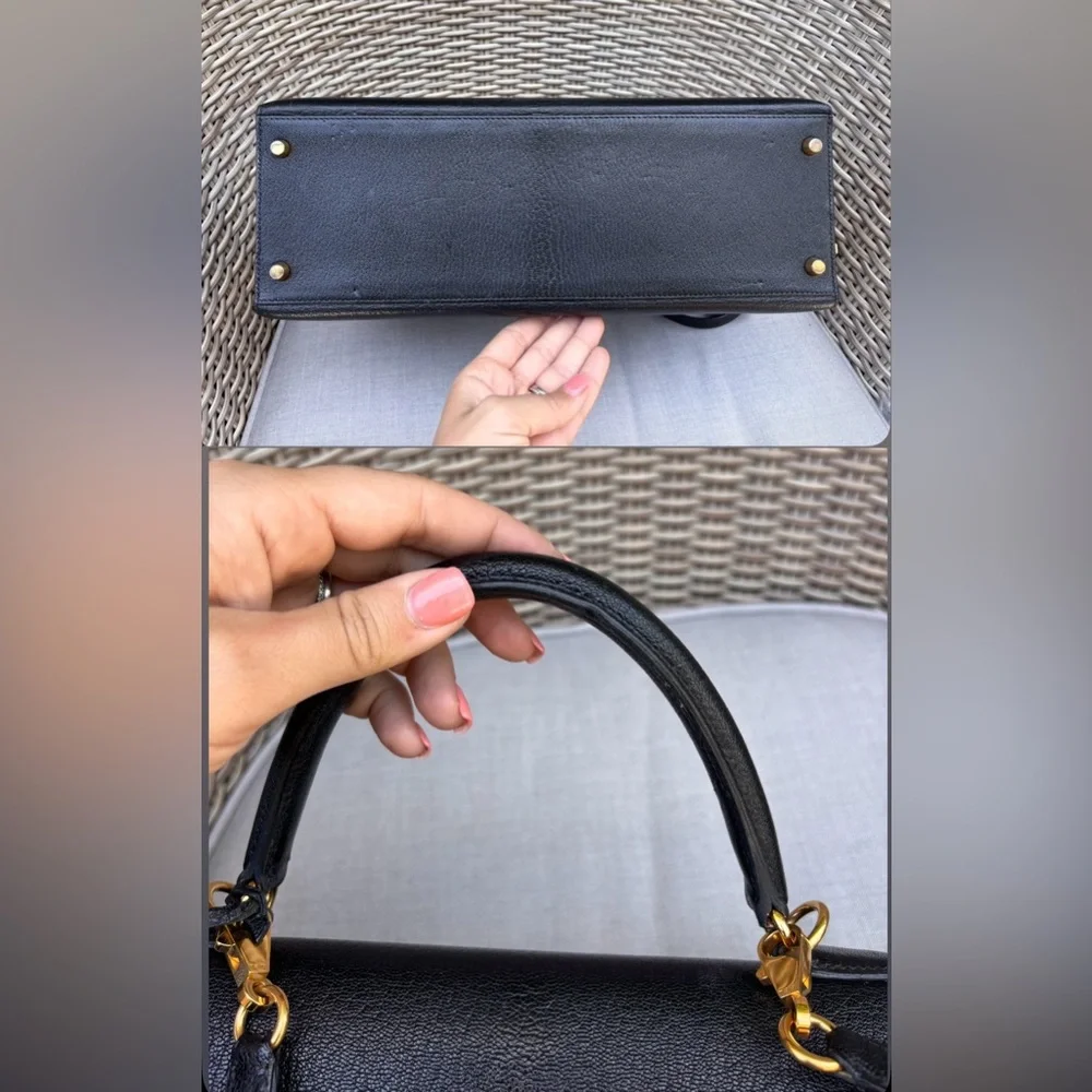 Authentic HERMES KELLY 35 black Chèvre de Coromand leather gold hardware RARE ⭐️