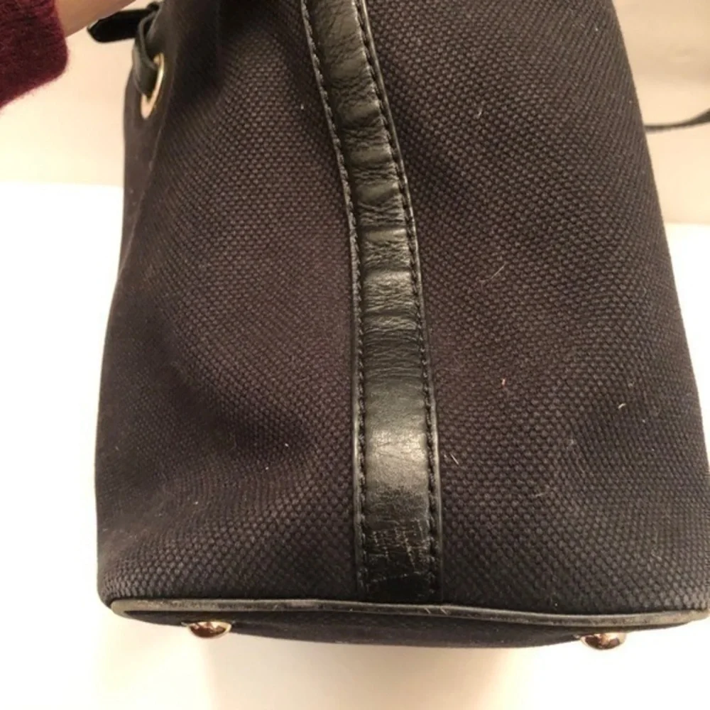 Michael kors black canvas tote bag